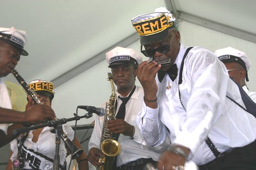 Paulin Brothers Brass Band with guests, at Satchmo Summerfest. Photo by Danielle Small