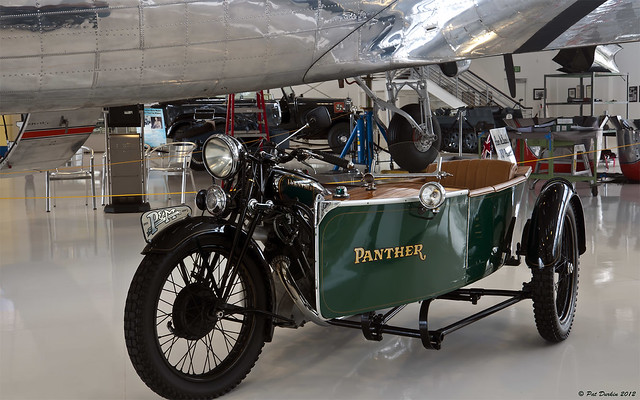 Steve McQueen's 600cc 1931 P & M Panther with boat style side car - fvl --- Packard Show - Lyon Museum 239
