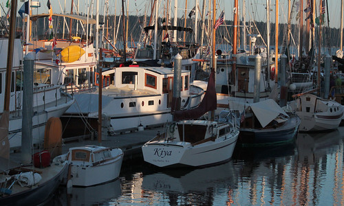 IMG_1842CE1 - Port Townsend WA - Port Hudson Marina - 40th Annual Wooden Boat Festival - MV RIPTIDE - sunset