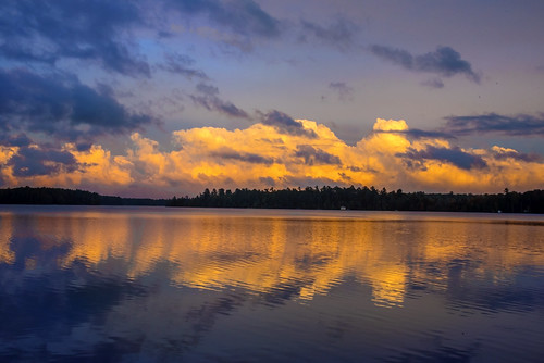 moen moens lake chain fourth rhinelander wisconsin north woods sunset cloud clouds glow
