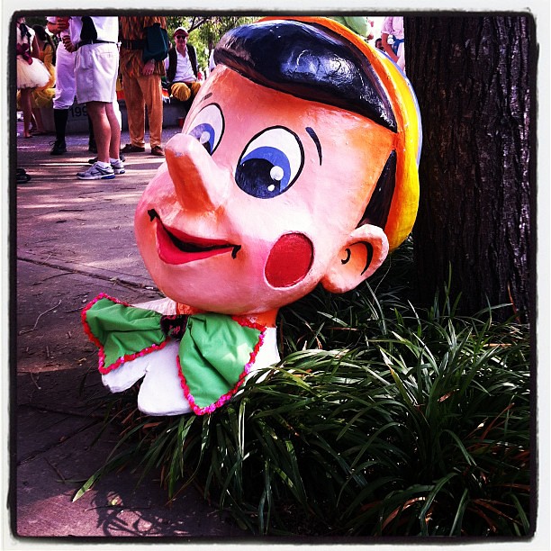 Pinocchio waiting for the parade to start
