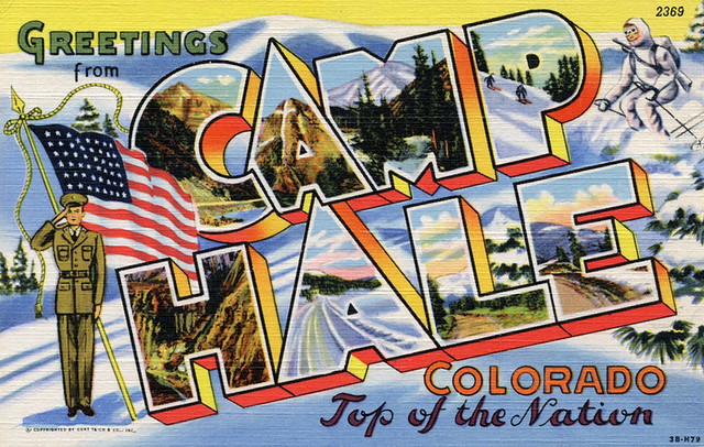 Greetings from Camp Hale, Colorado, Top of the Nation - Large Letter Postcard