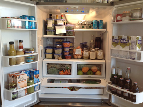 Stocked fridge. Real food.