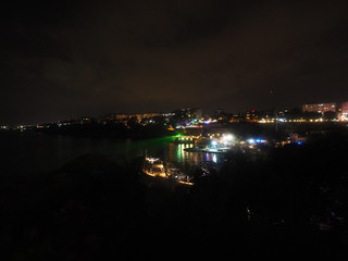 Antalya harbor by night