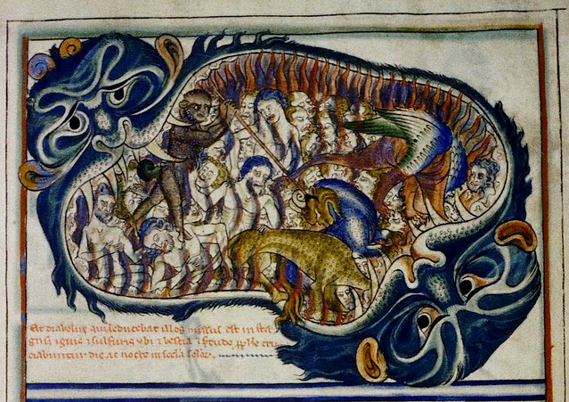 Jaws of Hell.  detail. c.1250-60. English. Bodl_Auct.D.4. BL