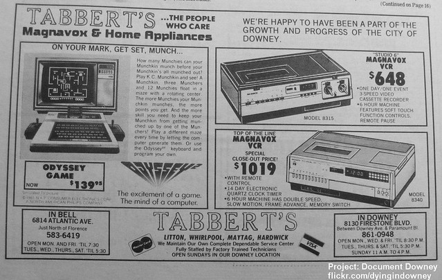 Tabbert's ad ( City of Downey , CA)