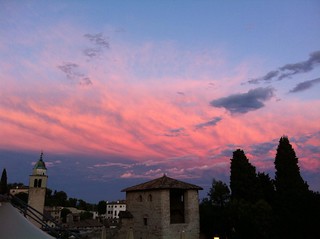 Wonderful evening sky above Asolo after a thunderstorm