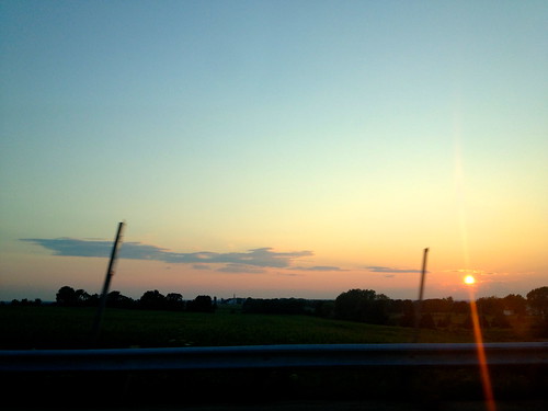 blue sunset orange yellow lens golden flare roadside iphone4s