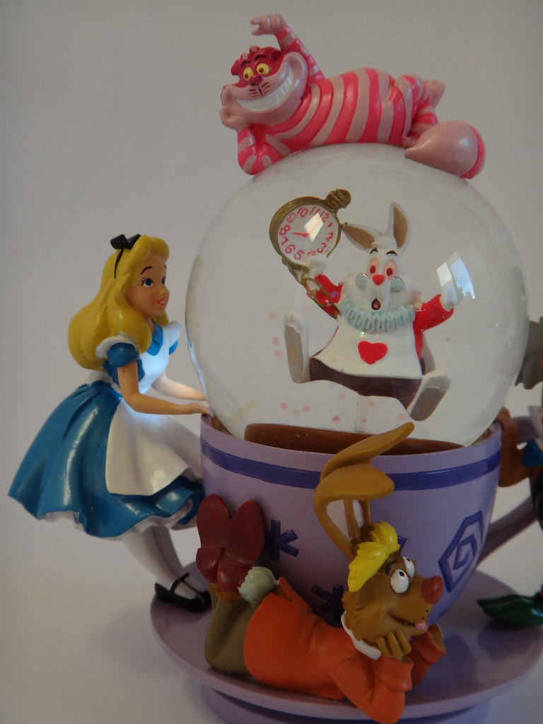 Disney Parks Alice in Wonderland Snow Globe - Midrange Front View - Left Side