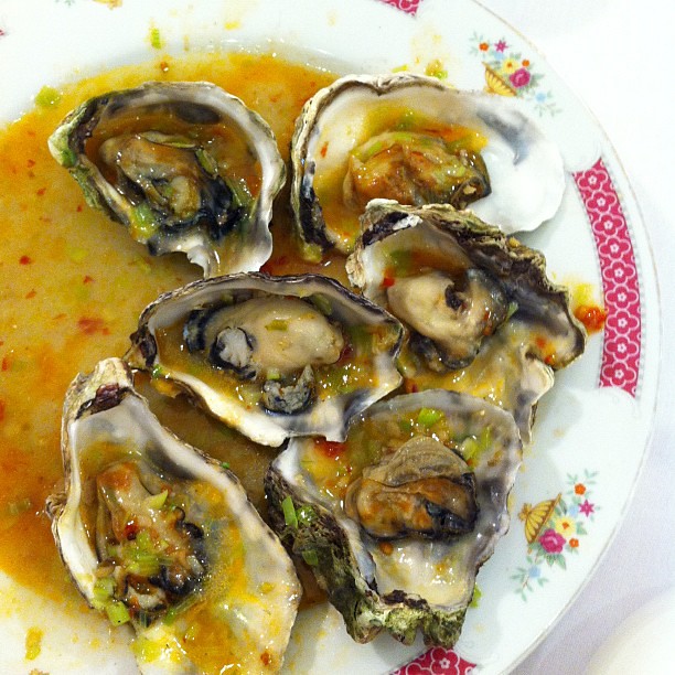 Steamed Oysters with ginger and chilli from Kam Fay, Cleveland Brisbane Bayside, QLD