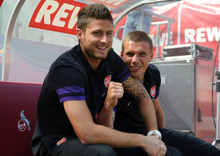 Olivier Giroud and Lukas Podolski