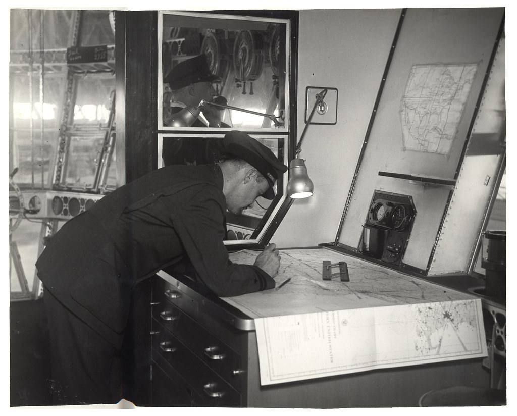 Photograph of Navigation Room in a Dirigible, ca. 1933
