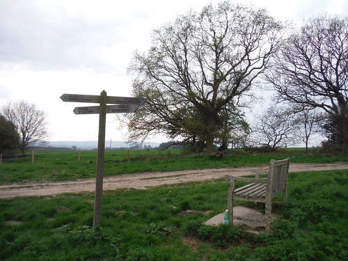 Four-way Signpost and Bench by Upper Vining Farm SWC Walk 48 Haslemere to Midhurst (via Lurgashall or Lickfold)