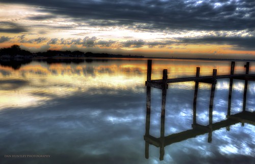 morning lake clouds sunrise reflections dock shoreline iowa hdr clearlakeia
