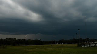 Storm over Albany Motor Speedway Parking Area.