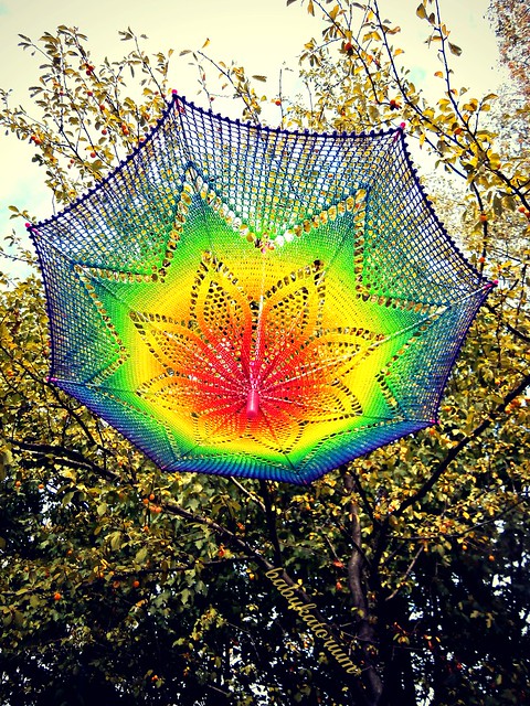 Crochet Umbrella - Solaster Rainbow Crochet Lace Parasol