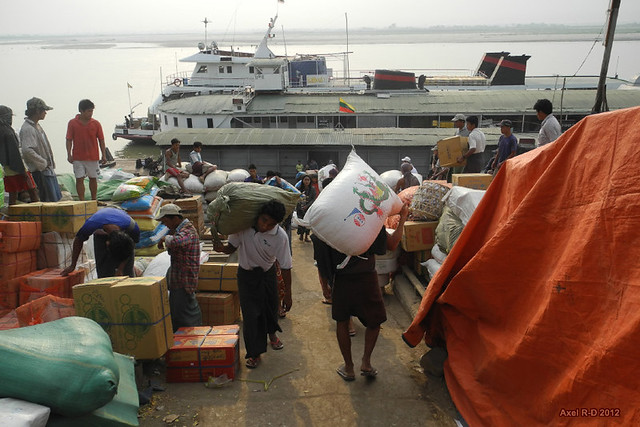 Loading the boat - Katha, Myanmar