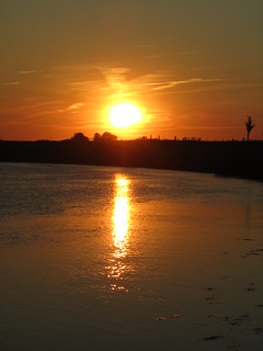 River Weser at sunset
