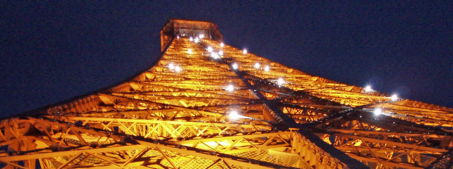 Eiffel Tower floodlit