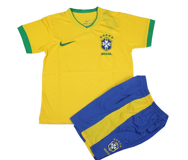 12-13 Brazil Home soccer jersey for kids, This kids youth s…