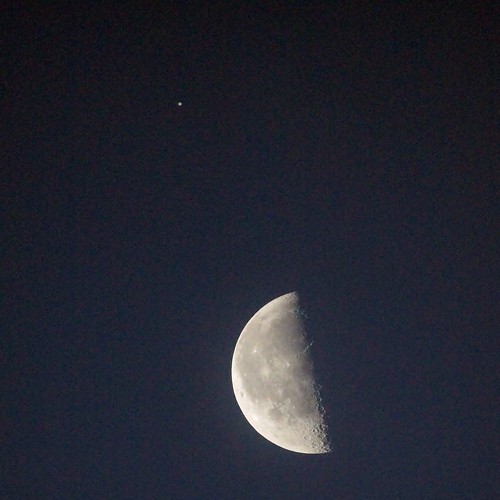 Jupiter and Quarter Moon in Morning Sky | by Stephen Little