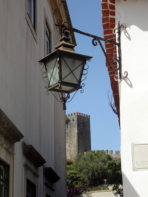 Castle and Lamp. Óbidos. Portugal