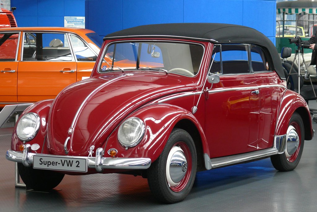 VW Volkswagen Käfer Cabriolet 1200 1955 red vl, stkone - on vacation!