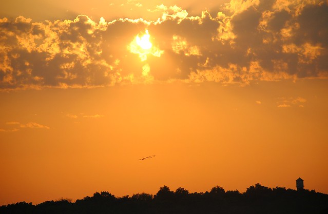 Sun rising over Richmond Illinois