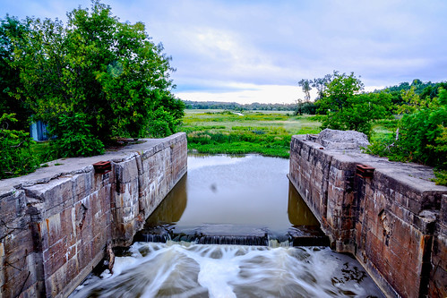 ghost canal locks long exposure time water river falls waterway waterfall tree trees leaves sky clouds bridge historic ancient concrete structure east gwillimbury holland landing boat ship photography photographer landscape ddbphotography ddbphotograhy