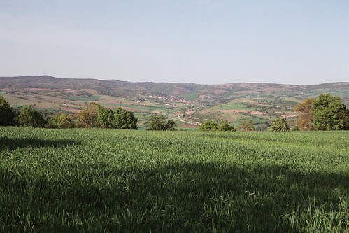 grassland field hill plain landscape april spring kofcaz balkan film analog 35mm