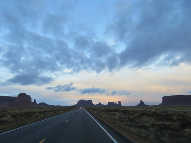 Leaving Monument Valley at dusk