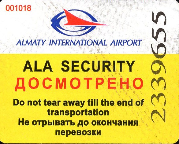 Almaty Airport Security Tag
