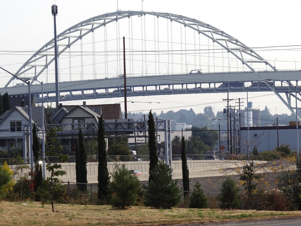 Urban View with NW Fremont Bridge - Portland - Oregon - USA