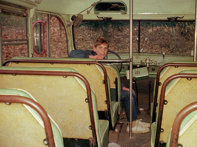 How cool was this? My friend and I find an abandoned school bus at West Rock Park in New Haven, Connecticut. In the 1970s, people sometimes just left unwanted vehicles wherever they could find a spot and simply walked away. March 18 1973