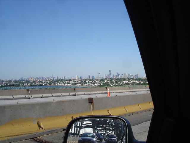 Driving Over  Casciano Newark Bay Bridge w/ Manhattan in Distance June 2012