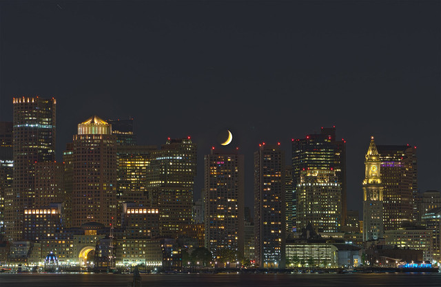 The moon over Boston in August