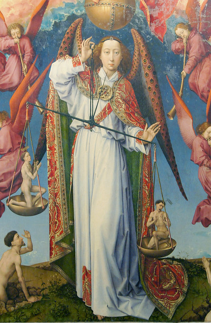 Rogier van der Weyden - Archangel Saint Michael weighing souls