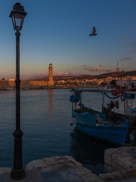 Rethymno harbour and light house