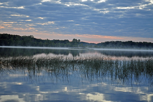 fog sunrise fishing