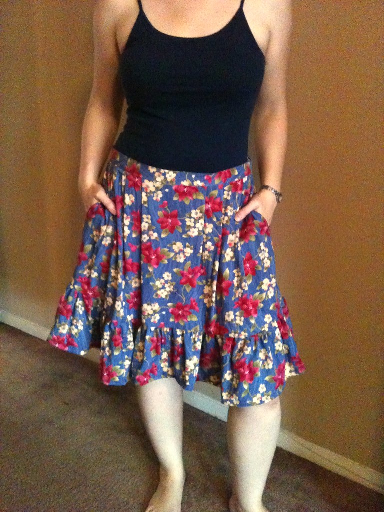 Ruffled Floral Skirt - After | A too-long, too-wide skirt ge… | Flickr