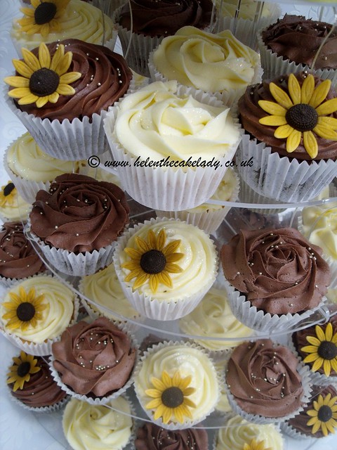 sunflower cupcake tower wm