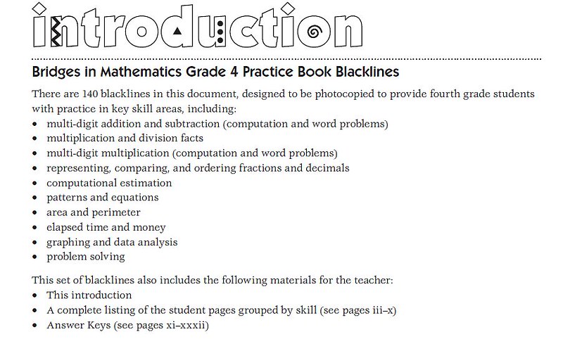 Bridge Math Practice Book for 4th Grade (Sample Pages) | Flickr