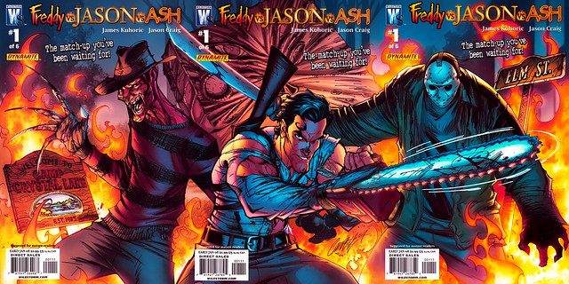 Freddy vs Jason vs Ash combined #1 covers (2007)