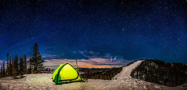 winter camping on aspen mountain