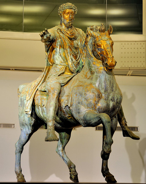 Rome - Capitoline Museums - Marcus Aurelius gilded bronze equestrian statue erected 175 CE.