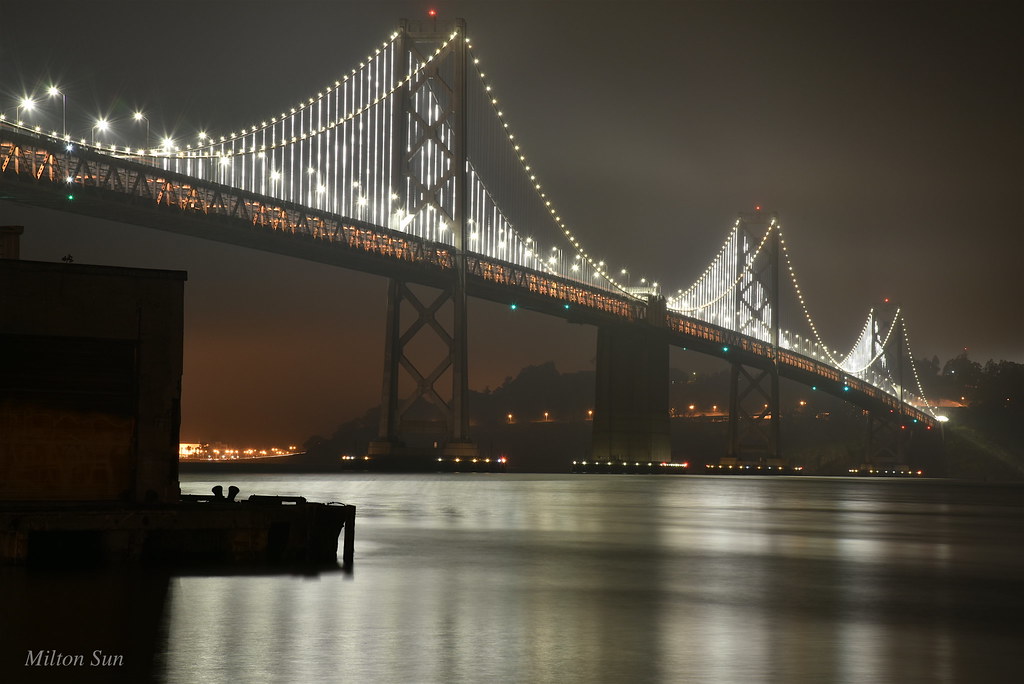 [Bay Bridge at Night] view from Piers 30-32, SF