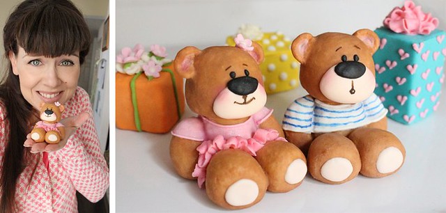 Shortbread Teddy Bear cookies and 3D presents for Liz, aka Arty McGoo