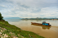 Barge on a river in rural Vietnam