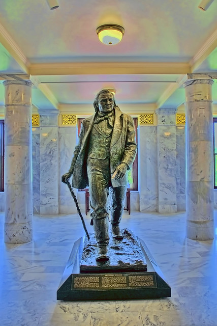 Statue of Brigham Young, Utah State Capitol, 350 State Street, Salt Lake City, Utah, USA / Architect: Richard K.A. Kletting / Built: 1916 / Height: 285 ft (87 m) (dome) / Floor count: 5 / Architectural styles: Corinthian order, Neoclassical architecture