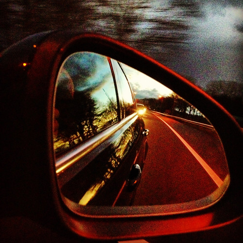 netherlands car lights mirror evening driving view motorway cloudy rear challengeyouwinner